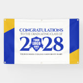 ブルー金ゴールドスクール大学卒業クラス 横断幕 (横)