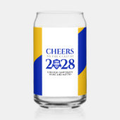 ブルー金ゴールドスクール大学卒業 ガラス缶 (裏面)