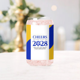 ブルー金ゴールドスクール大学卒業 ガラス缶