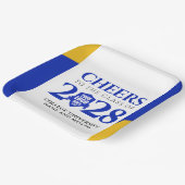 ブルー金ゴールドスクール大学卒業 ペーパープレート (傾斜あり)