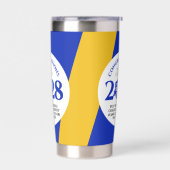 ブルー金ゴールドスクール大学卒業 保温保冷タンブラー (左面)