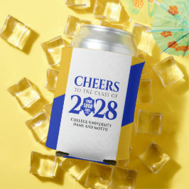 ブルー金ゴールドスクール大学卒業 缶クーラー