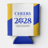 ブルー金ゴールドスクール大学卒業 缶クーラー (正面)