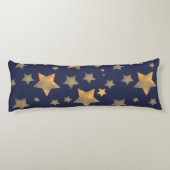 ブルー金ゴールドスターエレガントヴィンテージクラシッククリスマス ボディピロー (裏面)