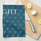 ブルー金ゴールドスターズシャインブライト キッチンタオル (四つ折り)