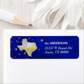 ブルー金ゴールドスターズテキサス州差出人住所 ラベル (インサイチュ)