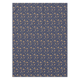 ブルー金ゴールドスターズパターンヴィンテージエレガントクリスマス テーブルクロス