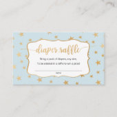 ブルー金ゴールドスターズボーイおむつラッフルカード 名刺 (正面)