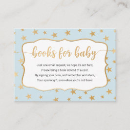 ブルー金ゴールドスターズボーイブックリクエストカード 名刺