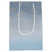 ブルー金ゴールドスターズラブユームーン ミディアムペーパーバッグ (裏面)