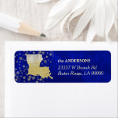 ブルー金ゴールドスターズルイジアナ差出人住所 ラベル (インサイチュ)