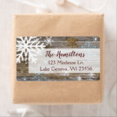 ブルー金ゴールドスノーフレークと木のクリスマスまたは休日 ラベル (インサイチュ)