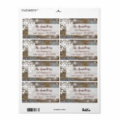 ブルー金ゴールドスノーフレークと木のクリスマスまたは休日 ラベル (フルシート)