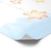 ブルー金ゴールドゾウの赤ちゃんシャワー歓迎サイン ポスター (角)