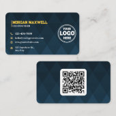 ブルー金ゴールドダイヤモンドラグジュアリーCEO&ファウンダー 名刺 (正面/裏面)