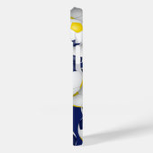 ブルー金ゴールドチームが女子サッカーボールのパターンを色付けする Case-Mate iPhoneケース (裏面 / 左)