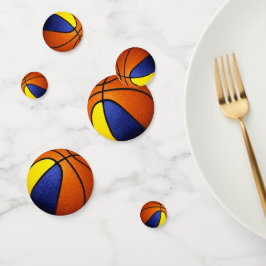 ブルー金ゴールドチームカラーバスケットボールパーティー コンフェッティ