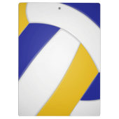 ブルー金ゴールドチームカラーバレーボールコーチ クリップボード (裏面)