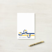 ブルー金ゴールドチームカラーバレーボールストライプボール ポストイット (デスク上)