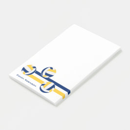 ブルー金ゴールドチームカラーバレーボールストライプボール ポストイット