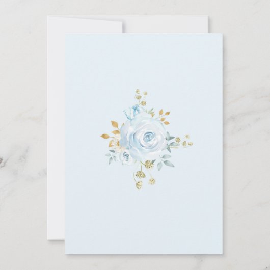 ブルー金ゴールドツインボーイズ熱い空気バルーンベビーシャワー 招待状 (裏面)