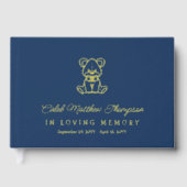 ブルー金ゴールドテディベアボーイ愛する記憶の中 ゲストブック (正面)