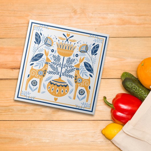 ブルー金ゴールドディアハイゲパターン タイル