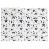 ブルー金ゴールドデニムクリスマスサンタパーソナライズされた ラージペーパーバッグ (裏面)