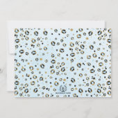 ブルー金ゴールドトロピカルサファリツーワイルドフォト誕生日 招待状 (裏面)