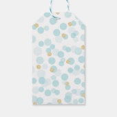 ブルー金ゴールドドットベビーシャワーギフトラベル ギフトタグ (裏面)