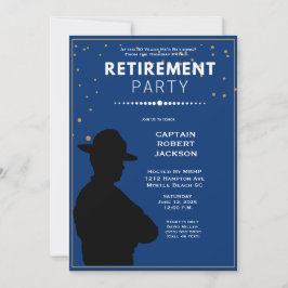 ブルー金ゴールドハイウェイパトロール退職パーティー 招待状