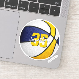 ブルー金ゴールドバスケットチームカラープレーヤー名 シール