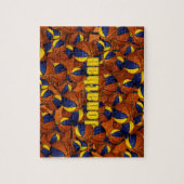 ブルー金ゴールドバスケットボーイズチームカラー ジグソーパズル (縦)