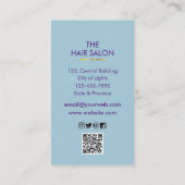 ブルー金ゴールドバタフライシザー美容師サロン 名刺 (裏面)