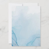 ブルー金ゴールドバタフライプリンセスキンセアニラ 招待状 (裏面)