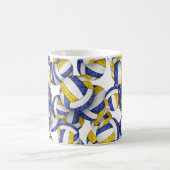 ブルー金ゴールドバレーチームの色のコーチ名 コーヒーマグカップ (中央)