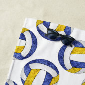 ブルー金ゴールドバレーボールチームの色スポーティ ビーチタオル (インサイチュ)