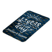 ブルー金ゴールドパーソナライズされたウェーブズシーズザデイクルーズ マグネット (左側)