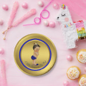 ブルー金ゴールドヒスパニック民族王子赤ちゃんシャワー ペーパープレート (パーティー)