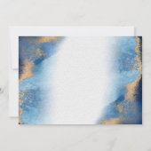 ブルー金ゴールドビーチアゲートジオメトリックリハーサルディナー 招待状 (裏面)