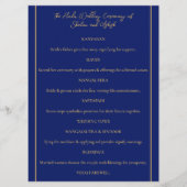 ブルー金ゴールドピーコックインディアンヒンドー結婚ズ式 プログラム (裏面)