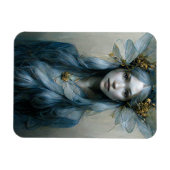 ブルー金ゴールドフェアリーファンタジーアートマグネット マグネット (横)