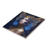 ブルー金ゴールドフェアリーファンタジーアート タイル (側面)