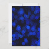 ブルー金ゴールドフェイクグリッターライトスウィート16誕生日 招待状 (裏面)