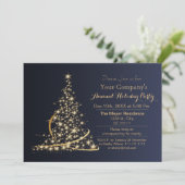 ブルー金ゴールドフェスティバル企業のホリデーパーティー 招待状 (スタンド正面)