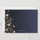 ブルー金ゴールドフェスティバル企業のホリデーパーティー 招待状 (裏面)