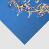 ブルー金ゴールドフラワーズホリデー 薄葉紙 (詳細)