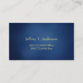 ブルー金ゴールドフレームプロフェッショナル名刺 名刺 (裏面)