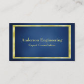 ブルー金ゴールドフレームプロフェッショナル名刺 名刺 (正面)