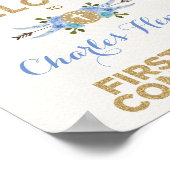 ブルー金ゴールドフローラドリームキャッチャーCommunion Welcome ポスター (角)